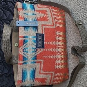 PENDLETON HARDING RED VIRGEN WOOL MINI TOTE